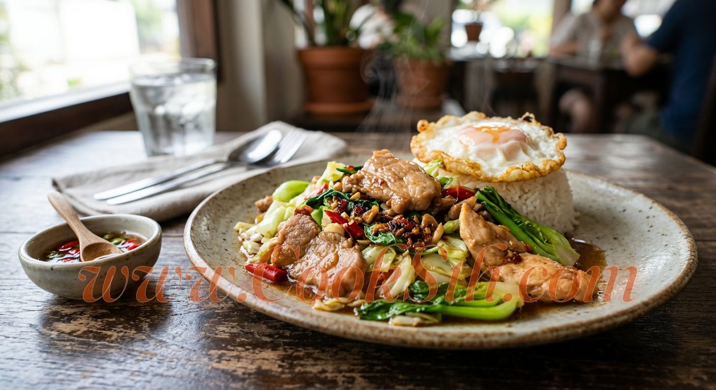 Thai Spicy Stir-Fried Mixed Meat with Vegetables