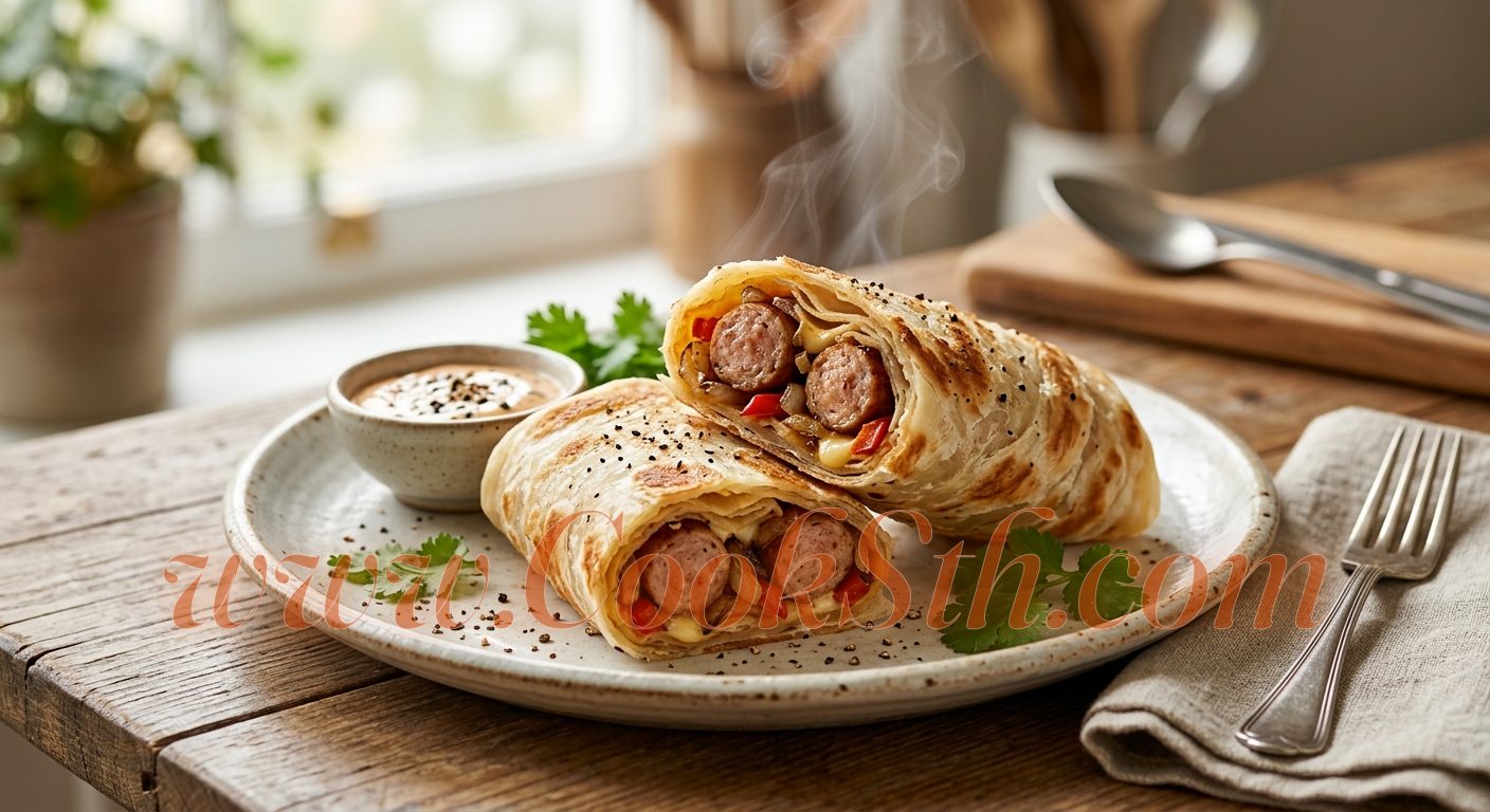 Microwave Sausage Paratha Wraps