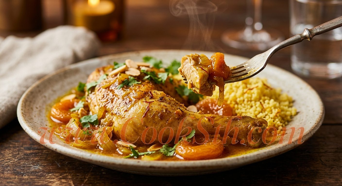 Moroccan-Style Apricot and Saffron Chicken — view 3
